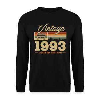 Cadeau d'anniversaire Vintage 1993 Édition Limitée - Sweat-shirt Unisexe - noir - Devant - Alina (178cm) & Michal (187cm)