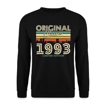 Anniversaire Vintage 1993 Édition Limité - Sweat-shirt Unisexe - noir - Devant - Alina (178cm) & Michal (187cm)