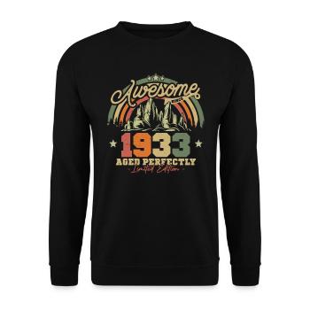 Cadeau d’anniversaire vintage et rétro 1933 - Sweat-shirt Unisexe - noir - Devant - Alina (178cm) & Michal (187cm)