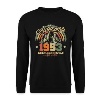 Cadeau d’anniversaire vintage et rétro 1953 - Sweat-shirt Unisexe - noir - Devant - Alina (178cm) & Michal (187cm)