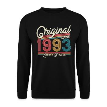 Cadeau d’anniversaire rétro cool 1993 - Sweat-shirt Unisexe - noir - Devant - Alina (178cm) & Michal (187cm)