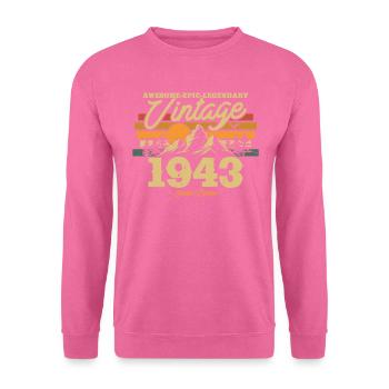 Retro Geburtstagsgeschenk 1943 - Unisex Pullover - Pink - Vorne