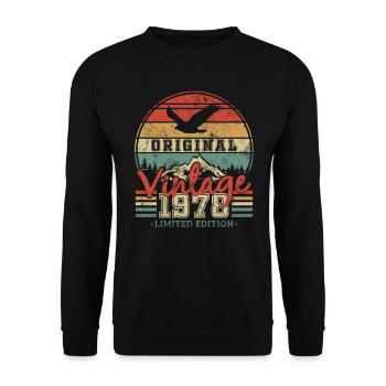 Cadeau d’anniversaire 1978 - Sweat-shirt Unisexe - noir - Devant - Alina (178cm) & Michal (187cm)