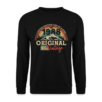 Birthday present born in 1988 - Unisex Sweatshirt - black - Front - Alina (178cm) & Michal (187cm)