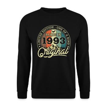 Birthday present born in 1993 - Unisex Sweatshirt - black - Front - Alina (178cm) & Michal (187cm)