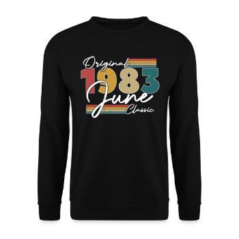 Birthday present, born in June 1983 - Unisex Sweatshirt - black - Front - Alina (178cm) & Michal (187cm)
