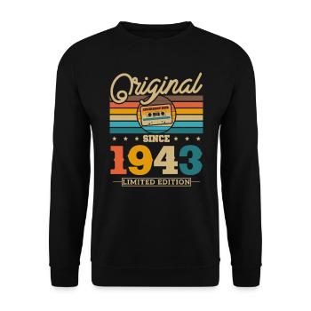 Original seit 1943 Limited Edition - Unisex Pullover - Schwarz - Vorne - Alina (178cm) & Michal (187cm)