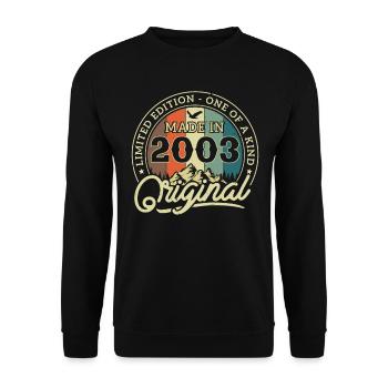 Original from 2003, age 2023 - Unisex Sweatshirt - black - Front - Alina (178cm) & Michal (187cm)