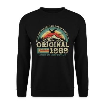 Original seit 1989 Limited Edition - Unisex Pullover - Schwarz - Vorne - Alina (178cm) & Michal (187cm)