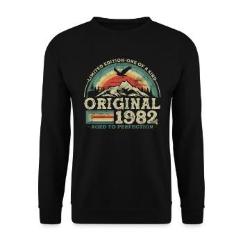 Original seit 1982 Limited Edition - Unisex Pullover - Schwarz - Vorne - Alina (178cm) & Michal (187cm)