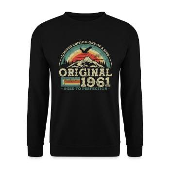 Original seit 1961 Limitierte Auflage - Unisex Pullover - Schwarz - Vorne - Alina (178cm) & Michal (187cm)