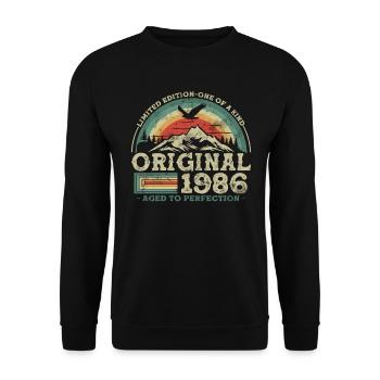 Original seit 1986 - Limitierte Auflage - Unisex Pullover - Schwarz - Vorne - Alina (178cm) & Michal (187cm)