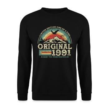 Original, Limited Edition, 1969, Vintage, Retro - Unisex Sweatshirt - black - Front - Alina (178cm) & Michal (187cm)