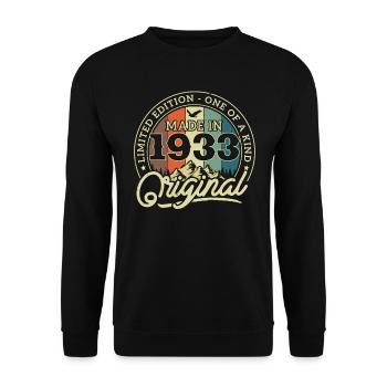 Original aus 1933 - Unisex Pullover - Schwarz - Vorne - Alina (178cm) & Michal (187cm)