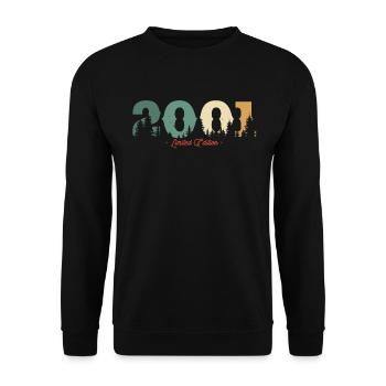 Vintage Geburtstagsgeschenk Wald 2001 - Unisex Pullover - Schwarz - Vorne - Alina (178cm) & Michal (187cm)