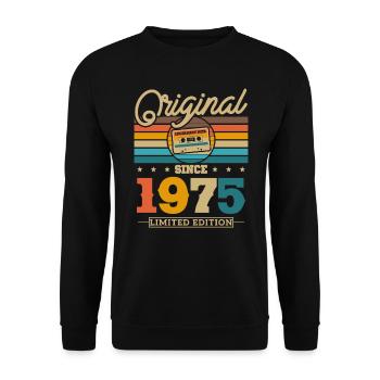 Birthday present 1975 - Unisex Sweatshirt - black - Front - Alina (178cm) & Michal (187cm)