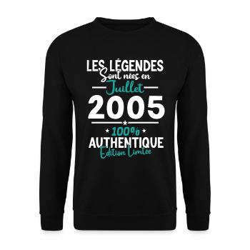 Cadeau Anniv. Juillet 2005, 18 ans - Sweat-shirt Unisexe - noir - Devant - Alina (178cm) & Michal (187cm)
