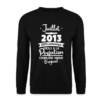 Cadeau Anniversaire Juillet 2013 - 10 ans - Sweat-shirt Unisexe - noir - Devant - Alina (178cm) & Michal (187cm)