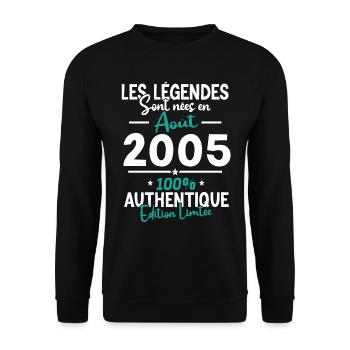 Cadeau Anniversaire août 2005 - Sweat-shirt Unisexe - noir - Devant - Alina (178cm) & Michal (187cm)