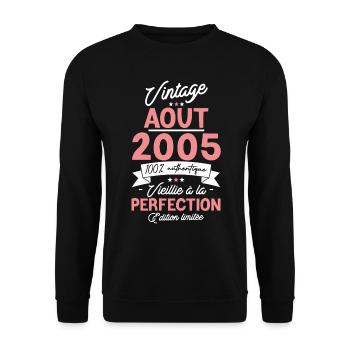 Cadeau Anniversaire août 2005 - Sweat-shirt Unisexe - noir - Devant - Alina (178cm) & Michal (187cm)