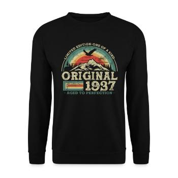 Birthday Gift 1937 - 86 years - Unisex Sweatshirt - black - Front - Alina (178cm) & Michal (187cm)