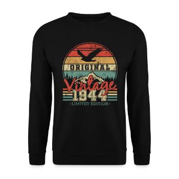 Cadeau d'anniversaire 1944 - Sweat-shirt Unisexe - noir - Devant - Alina (178cm) & Michal (187cm)