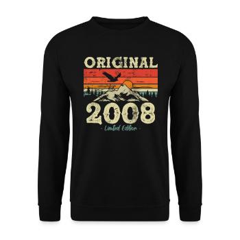 Geburtstagsgeschenk 2008 - Unisex Pullover - Schwarz - Vorne - Alina (178cm) & Michal (187cm)