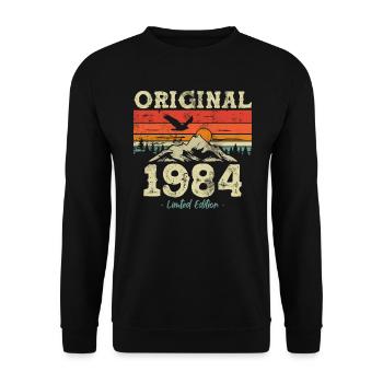 Birthday present 1984 - Unisex Sweatshirt - black - Front - Alina (178cm) & Michal (187cm)