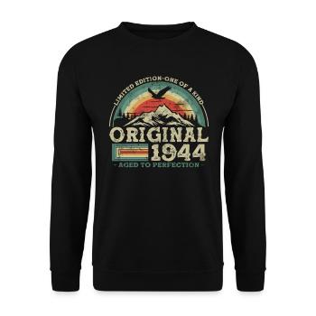 Cadeau Anniversaire 1944 - Sweat-shirt Unisexe - noir - Devant - Alina (178cm) & Michal (187cm)