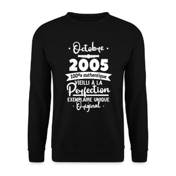 Cadeau Anniversaire Octobre 2005 - 18 ans - Sweat-shirt Unisexe - noir - Devant - Alina (178cm) & Michal (187cm)