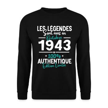 Legends of October 1943 - 80 years - Unisex Sweatshirt - black - Front - Alina (178cm) & Michal (187cm)
