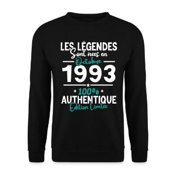 Legends October 1993 - 30 years - Unisex Sweatshirt - black - Front - Alina (178cm) & Michal (187cm)