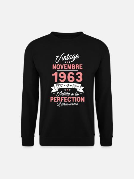 Geburtstagsgeschenk November 1963 60 Jahre - Unisex Pullover - Schwarz