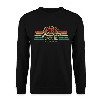 Geburtstagsgeschenk Vintage 2006 18 Jahre - Unisex Pullover - Schwarz - Vorne - Alina (178cm) & Michal (187cm)