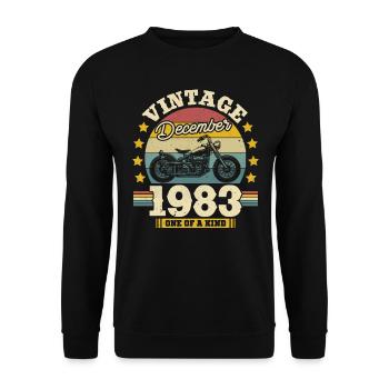 Vintage Dezember 1983 40 Jahre - Unisex Pullover - Schwarz - Vorne - Alina (178cm) & Michal (187cm)