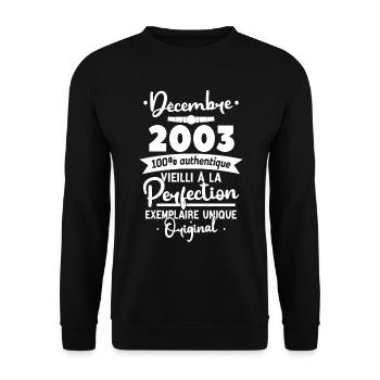 Décembre 2003 20 Ans - Sweat-shirt Unisexe - noir - Devant - Alina (178cm) & Michal (187cm)