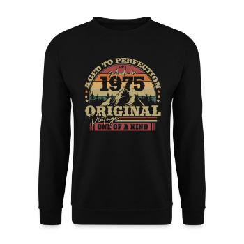Vintage 1975 48 Jaar cadeau - Unisex Pullover - Schwarz - Vorne - Alina (178cm) & Michal (187cm)