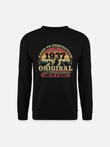 Geburtstagsgeschenk 1937 Vintage 86 Jahre - Unisex Pullover - Schwarz
