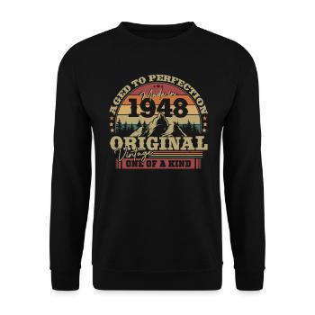 Birthday Gift Vintage 1948 75 Years - Unisex Sweatshirt - black - Front - Alina (178cm) & Michal (187cm)