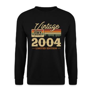 Vintage 2004 - 20 Jahre Limited Edition - Unisex Pullover - Schwarz - Vorne - Alina (178cm) & Michal (187cm)
