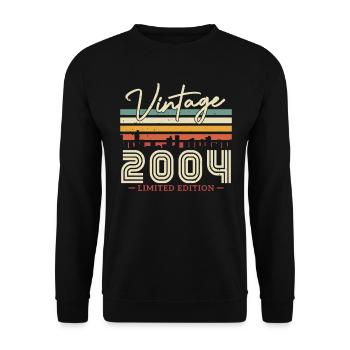 Vintage 2004 - 20 Jahre Limited Edition - Unisex Pullover - Schwarz - Vorne - Alina (178cm) & Michal (187cm)