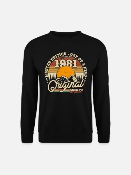 Vintage Retro Geburtstagsgeschenk 1981 42/43 Jahre - Unisex Pullover - Schwarz