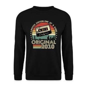 Vintage Geburtstag '10, 13/14 Jahre - Unisex Pullover - Schwarz - Vorne - Alina (178cm) & Michal (187cm)