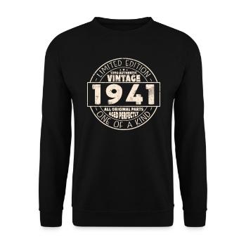 Vintage 1941 Cadeau d’anniversaire - Sweat-shirt Unisexe - noir - Devant - Alina (178cm) & Michal (187cm)