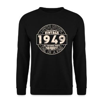 Millésime 1949 Cadeau 74/75 ans - Sweat-shirt Unisexe - noir - Devant - Alina (178cm) & Michal (187cm)