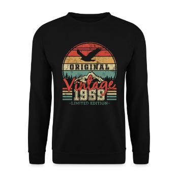1959 Anniversaire Vintage Rétro - Sweat-shirt Unisexe - noir - Devant - Alina (178cm) & Michal (187cm)