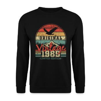 Originals 1985 - Vintage Birthday Retro - Unisex Sweatshirt - black - Front - Alina (178cm) & Michal (187cm)