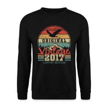 Original Vintage 2017 6/7 y. - Unisex Sweatshirt - black - Front - Alina (178cm) & Michal (187cm)