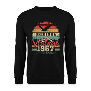 Original Vintage 1967 56/57 Ans - Unisex Sweatshirt - black - Front - Alina (178cm) & Michal (187cm)