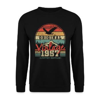 Original Vintage 1957 66/67 Ans - Unisex Sweatshirt - black - Front - Alina (178cm) & Michal (187cm)